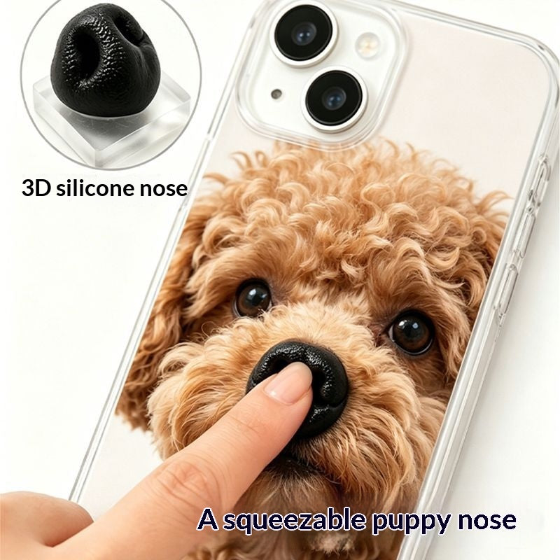 Cas personnalisés de téléphone pour animaux avec le nez d'un petit chien qui peut être moulé.