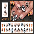 Les ongles Glossy Press-on en forme d'amande d'Halloween