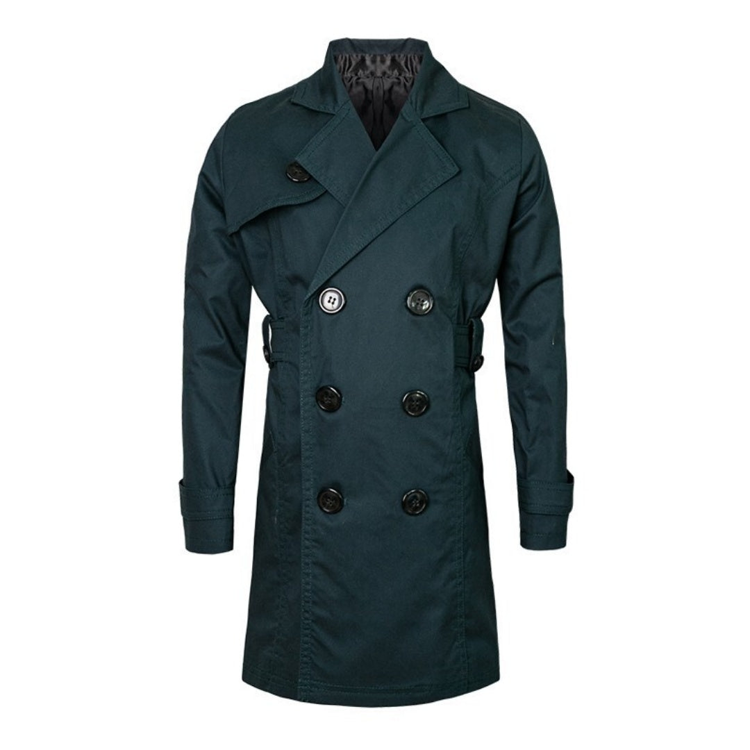 Kids' Double-Breasted Cotton Trench Coat - 4-9 Years