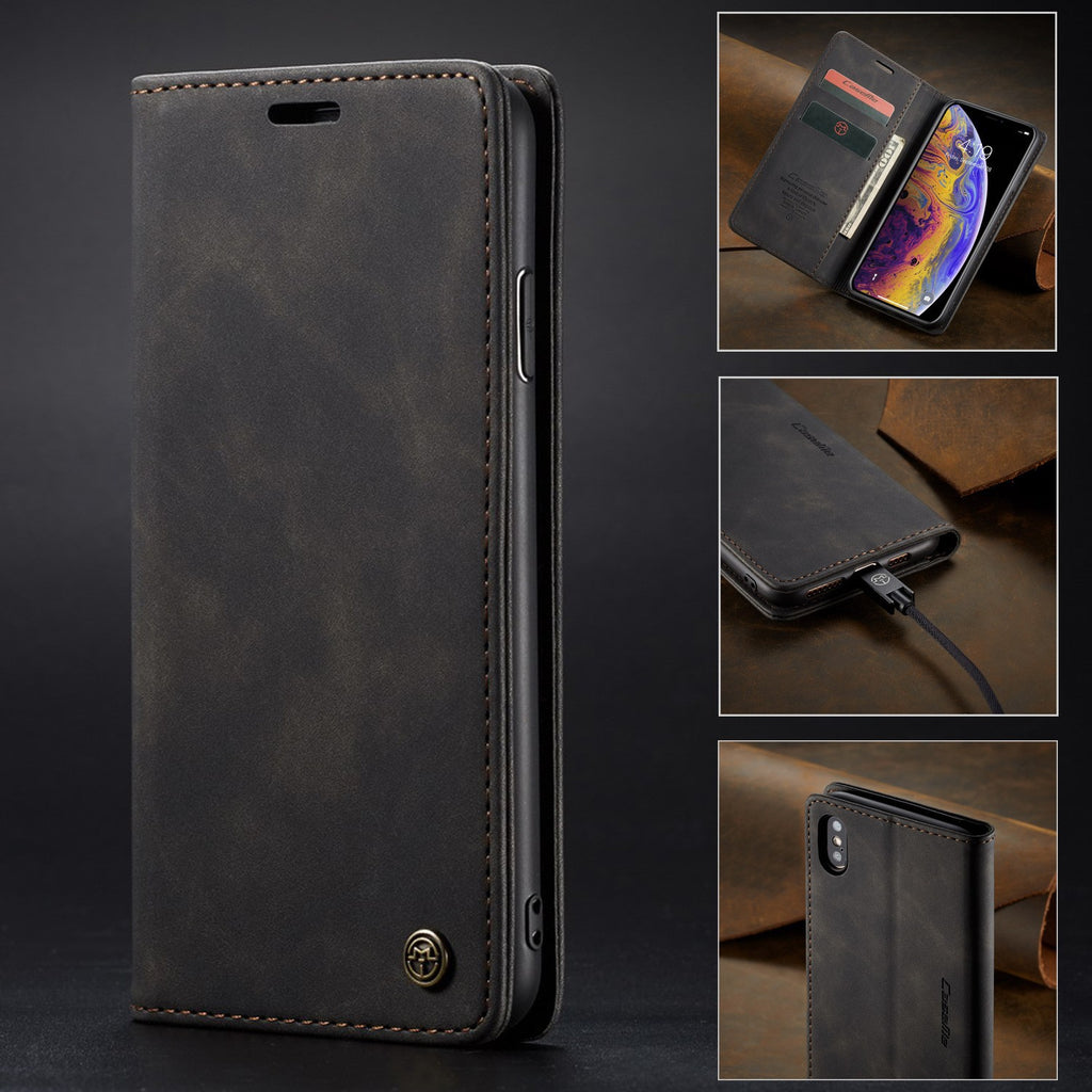 Multifonctionnel Leather Magnetic Phone Case Card Flip Protective Cover