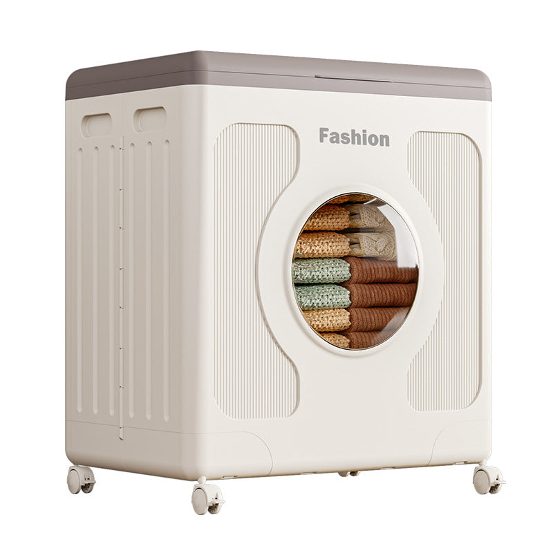 Panier de rangement en plastique pliable de 160L avec couvercle à charnières