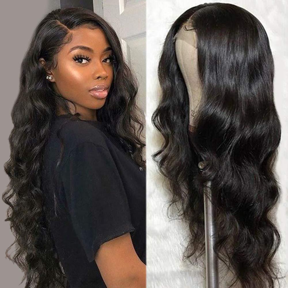 Perruque naturelle cheveux réels avant la dentelle noir