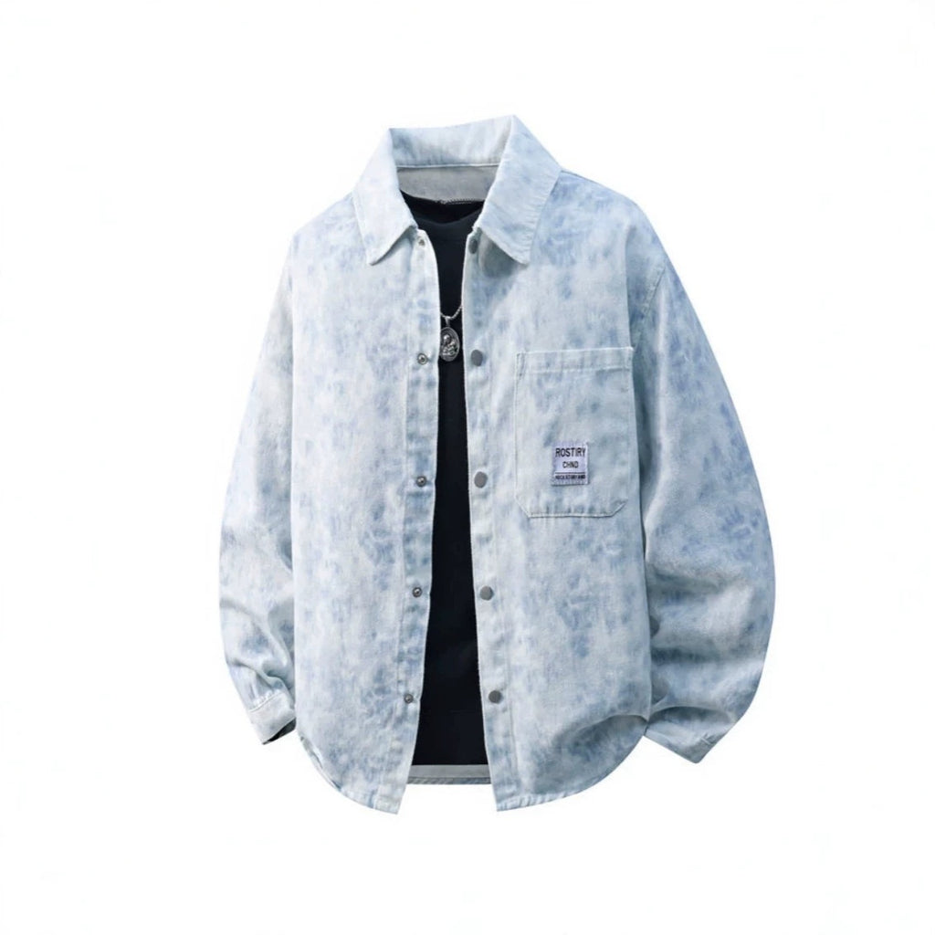 Tie-dye Veste Denim Hommes Top Outerwear