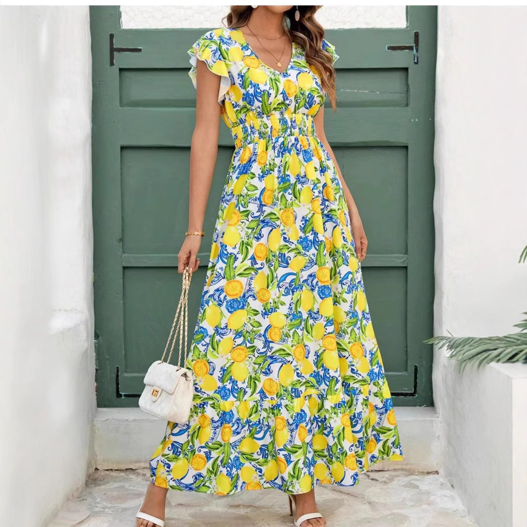 Robe à motifs citronnés