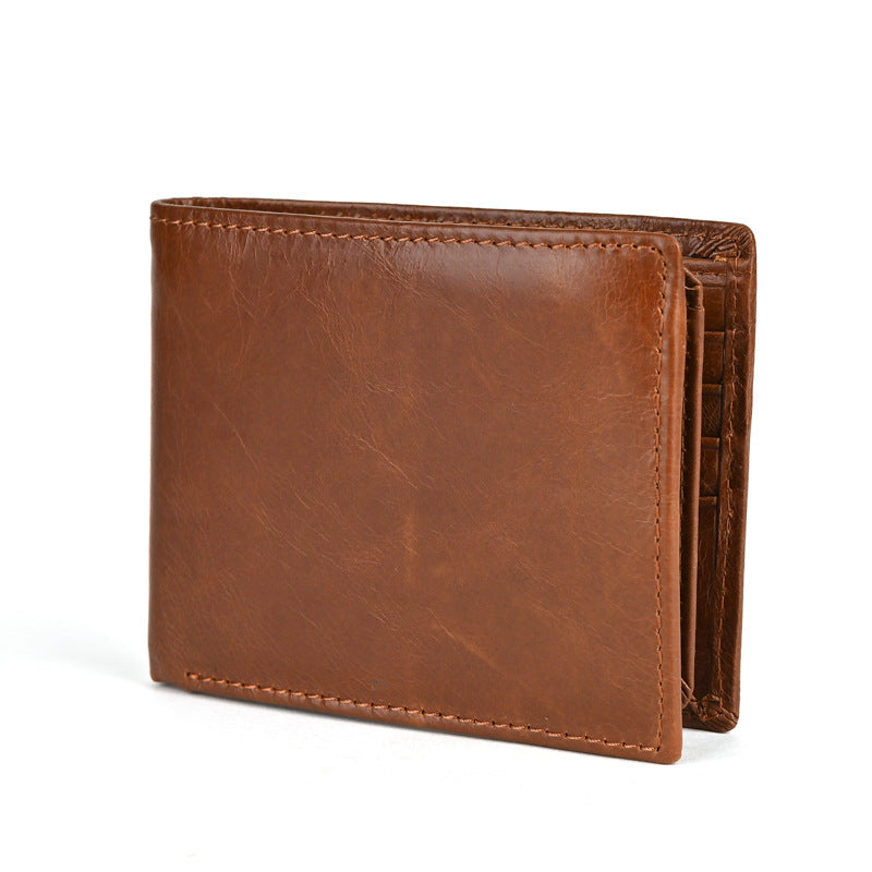 Portefeuille en cuir rétro RFID pour hommes