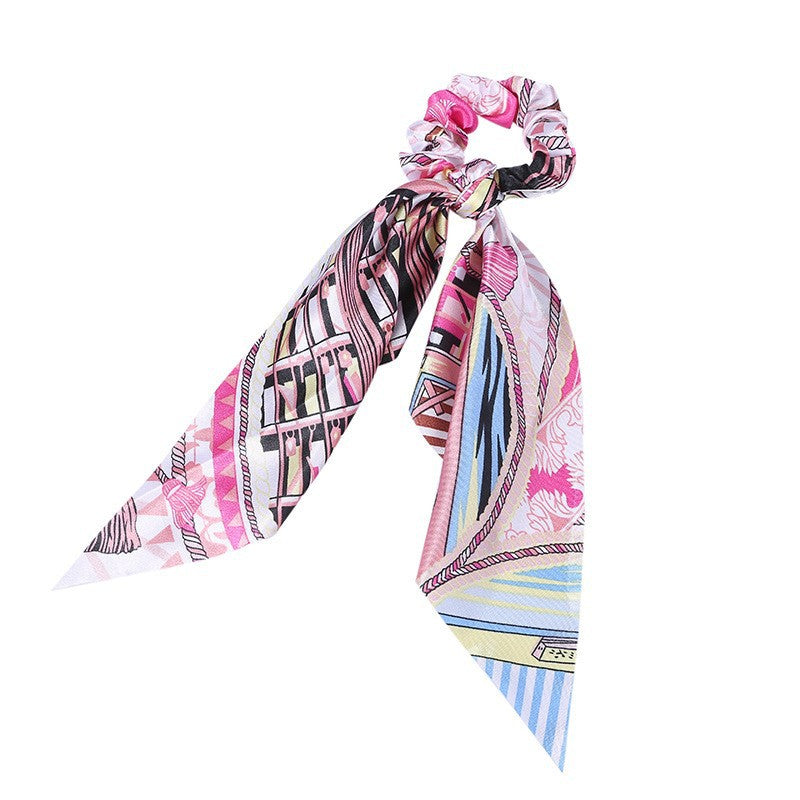 Fashion Long Streamer Imprimé Tissu Tie Accessoire Cheveux Pour Poneytail Tie-up Cheveux Top Cuft
