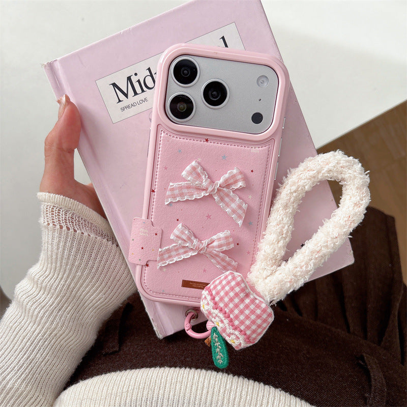 Cas de téléphone couleur Star Ribbon Bow pour femmes