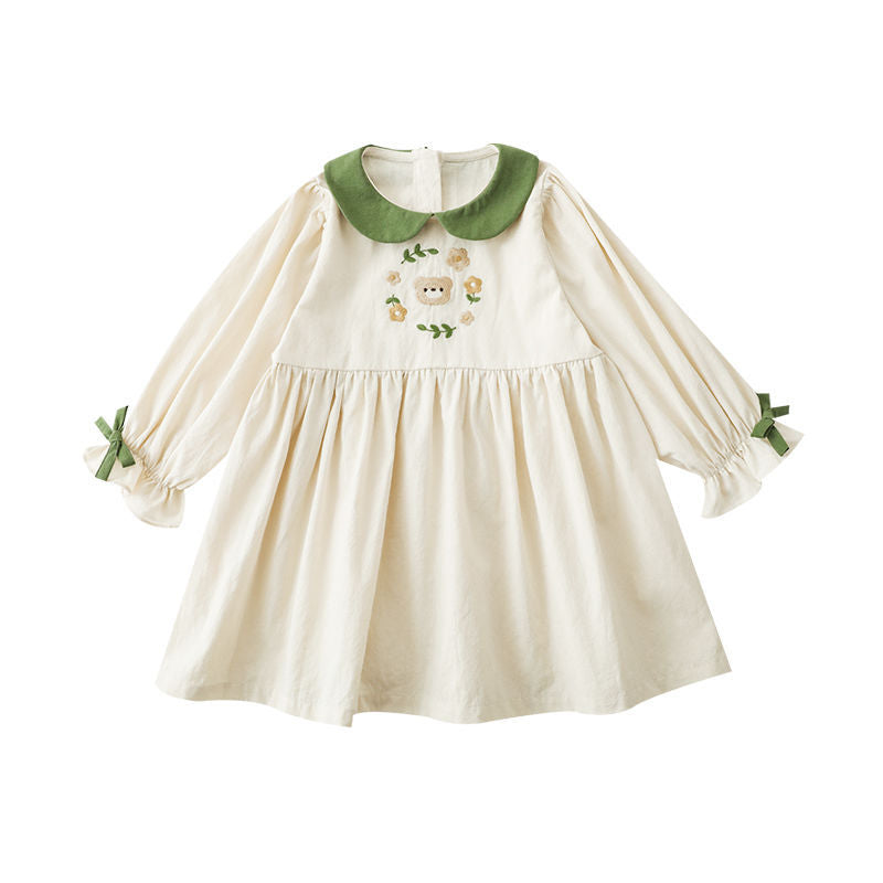 Robe de coton à col rond pour tout-petits Et les enfants