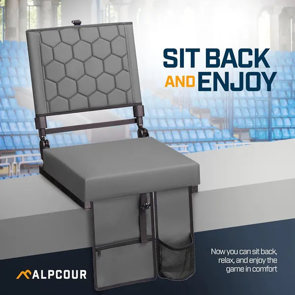 Alpcour pliant siège de stade inclinable avec support arrière pour les bleachers
