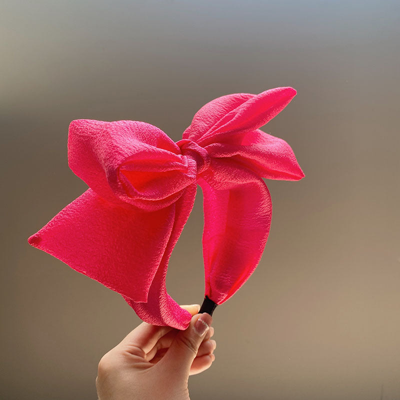 Seersucker Outsize Bow Headband High Sense large bord Accessoires capillaires
