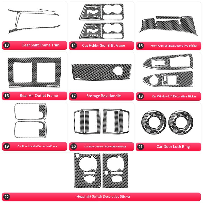 Challenger Carbon Fiber Center Console Cup Holder Sticker décoratif