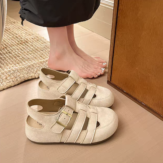Sandales d'orteil fermé style forêt vintage pour les femmes