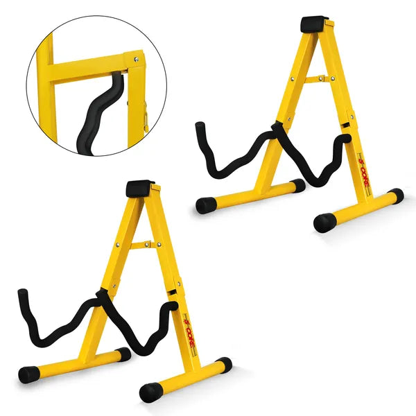 5 Core Guitar Stand 2PC A Frame W Soft Mousse bras antidérapant caoutchouc pour basse électrique acoustique