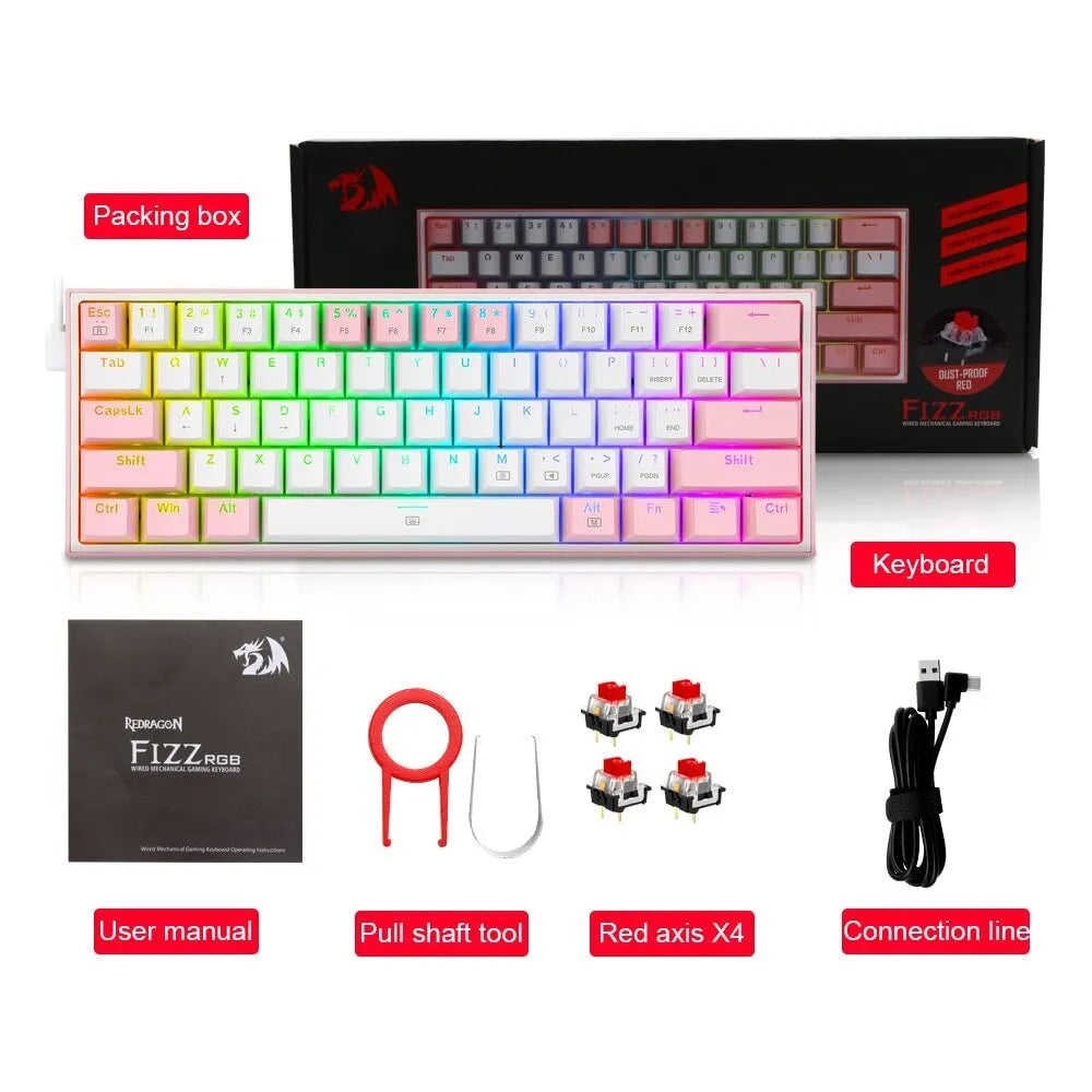 Clavier mécanique filaire RGB léger double casquette
