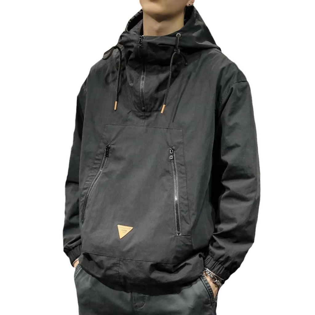 Hommes Vêtements de travail Veste de brise-vent à capuchon