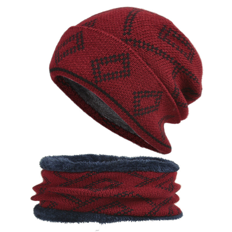 Chapeau de couverture avec motif carré épais pour garder chaud