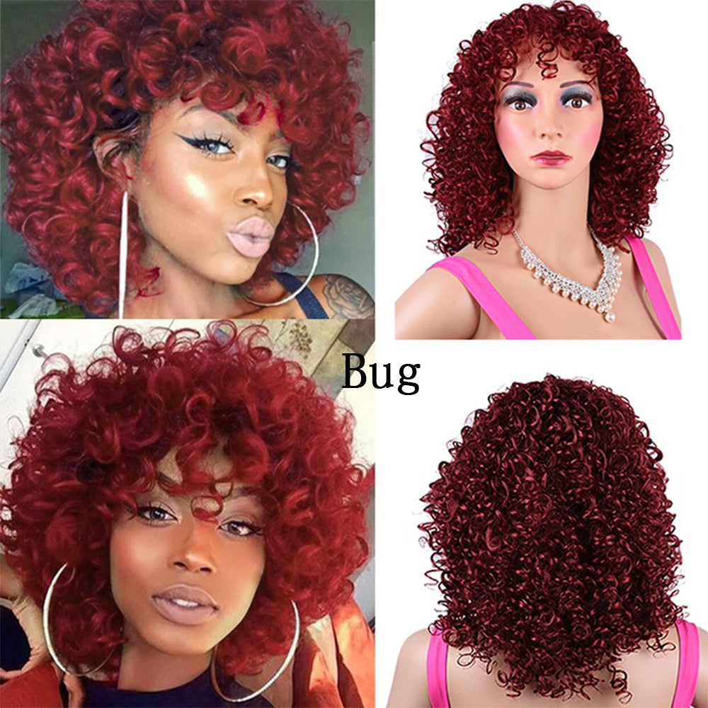 Synthétique Afro Curly Perruques africaines pour femmes noires