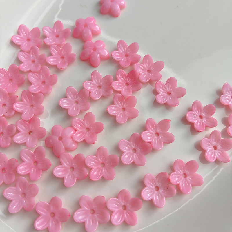 Perles de fleurs 5-Petal Acrylique