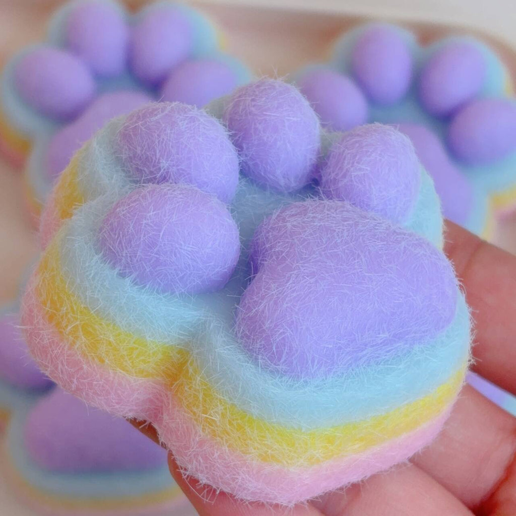 Dopamine en peluche à quatre couleurs Cat Paw Squeeze Toy