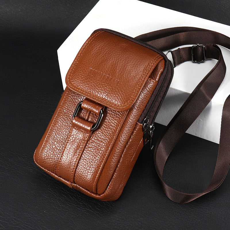 Sac de téléphone portable en cuir pour hommes