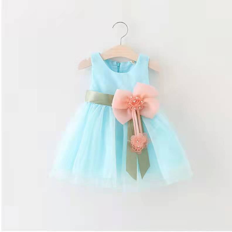 Femmes Enfants Robe Princesse Style avec motif floral et grande Bow