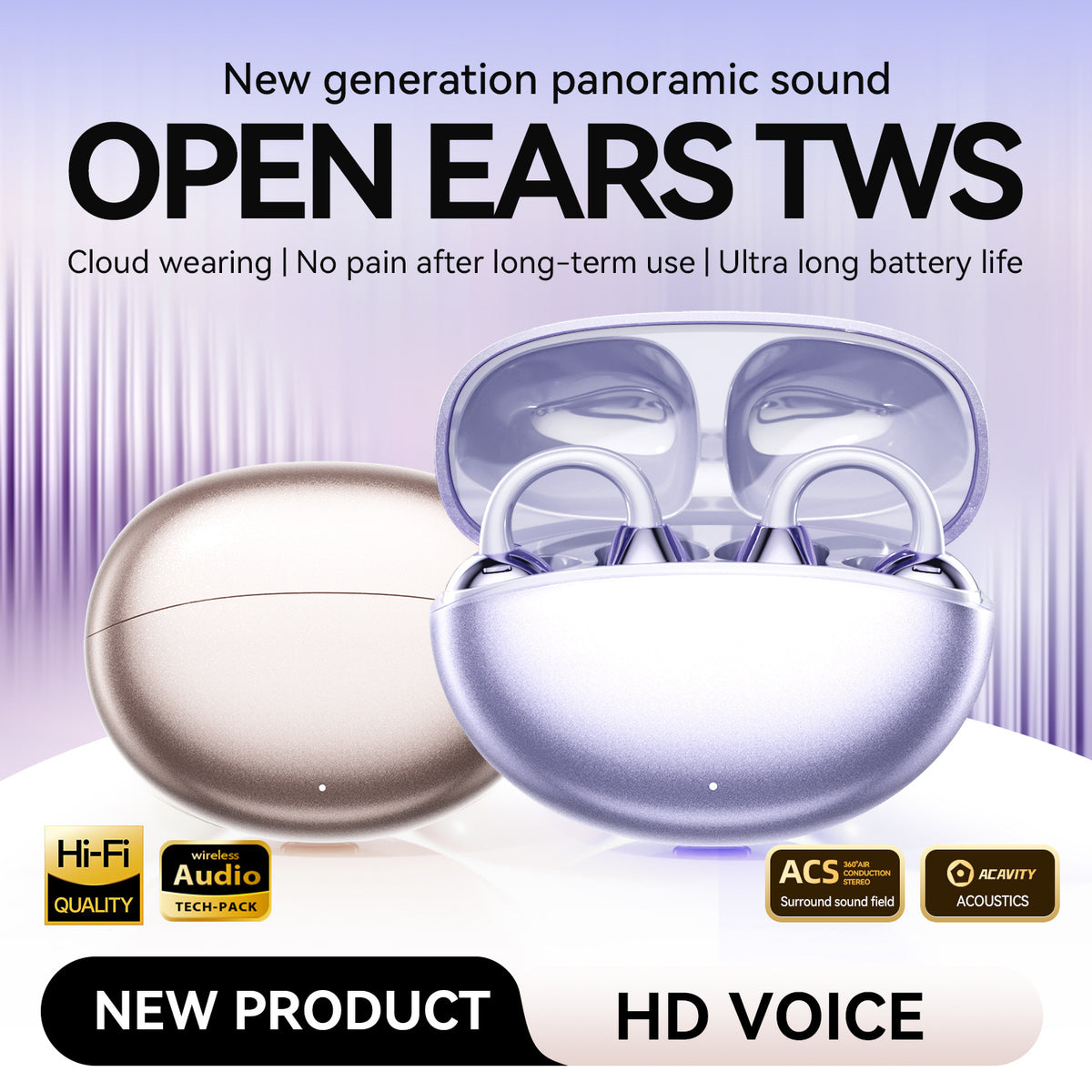 GL8 Cross Border Sélectionné Modèle privé Earphones Haute Beauté Type d'Earclip Sans fil Blueto