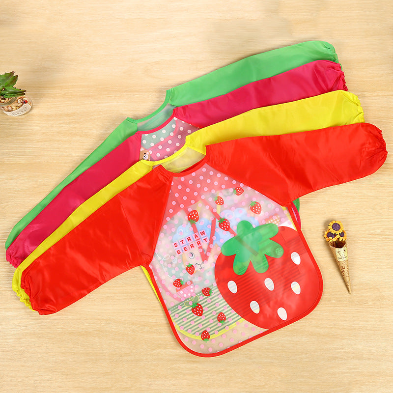Gown enfant manches longues enfants imperméable repas Baby Tablier Peinture Vêtements Bib Protectiv