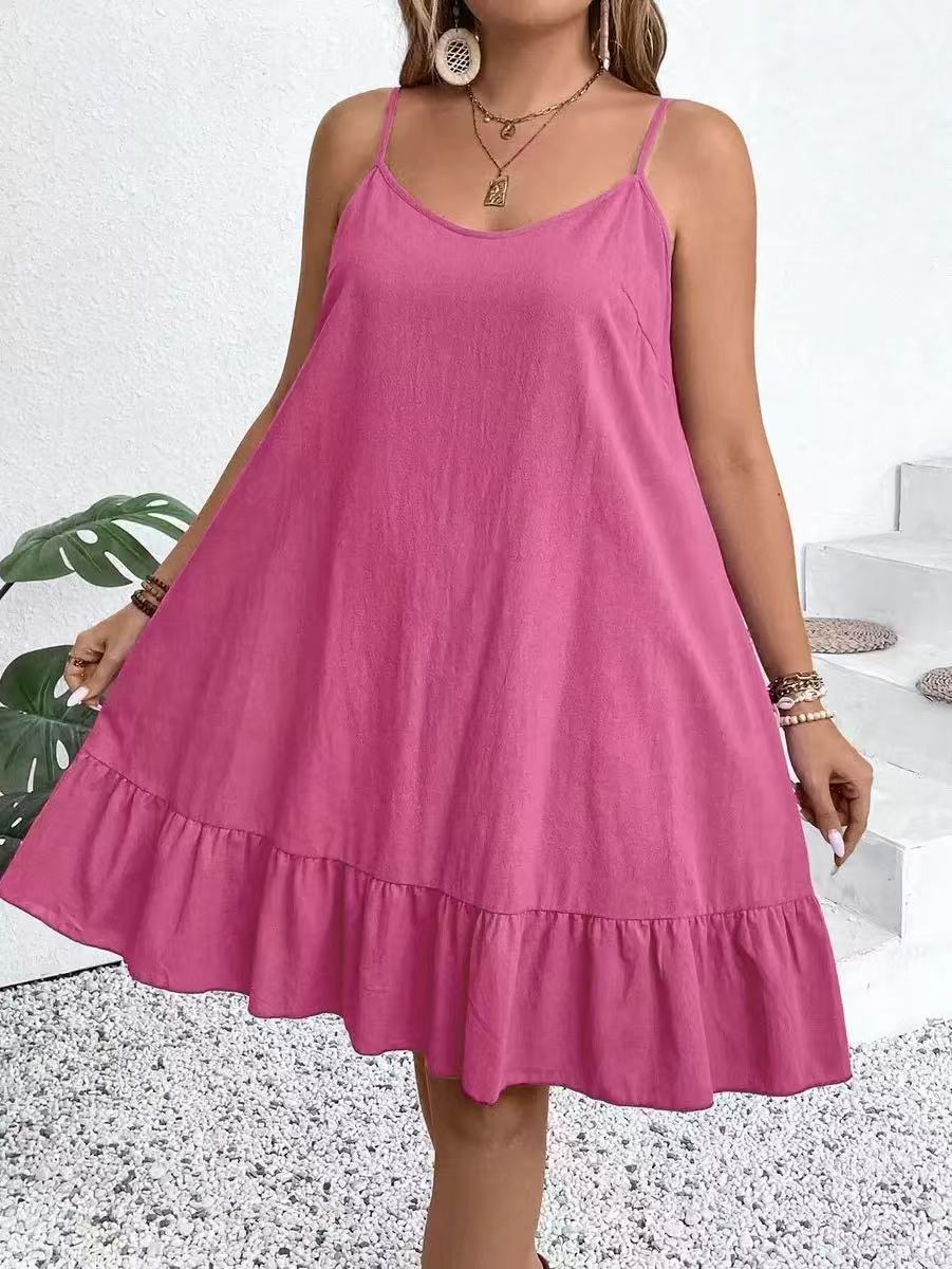 Robe courte large en forme de spaghetti