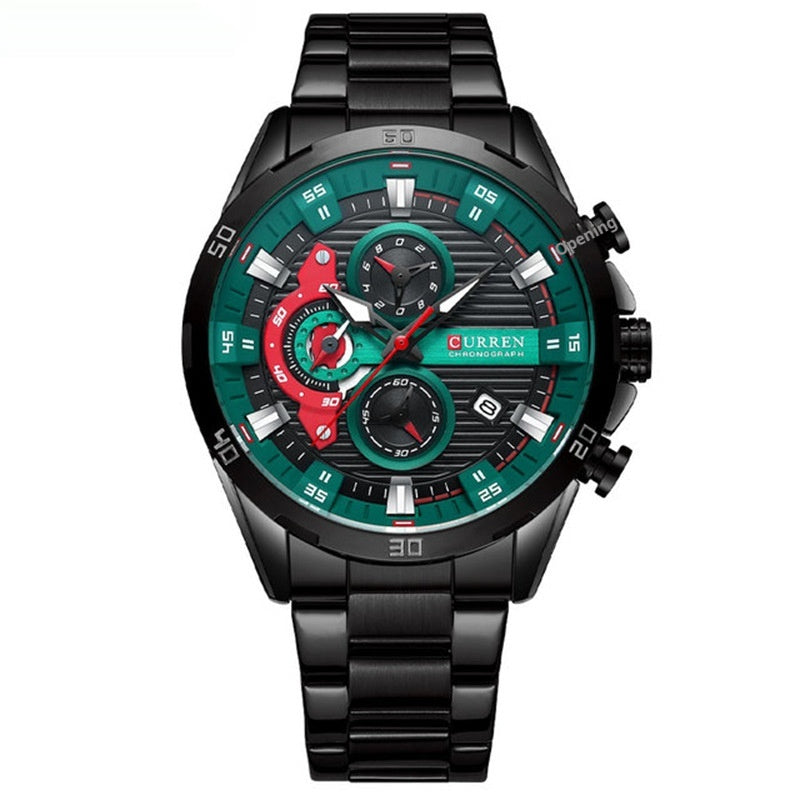 Montre de moto en acier à six poignées pour hommes