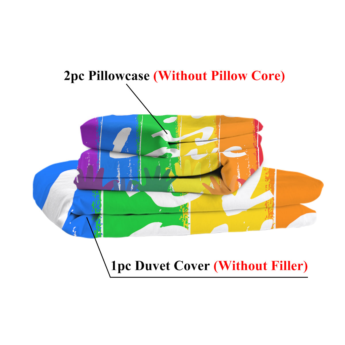 3-piece striped duvet cover