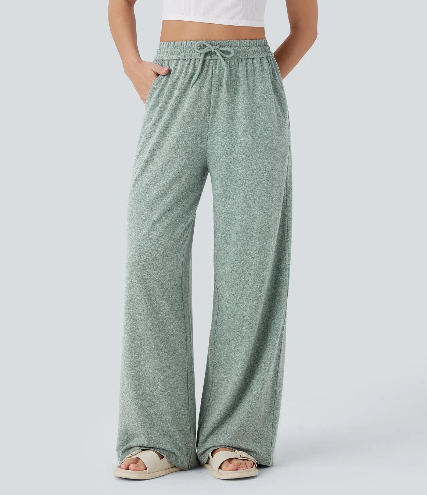 Pantalons à jambes droites pour femmes Solide-couleur
