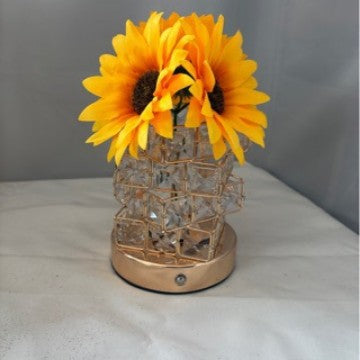 Fleur de soleil LED nuit lumière Rose cristal