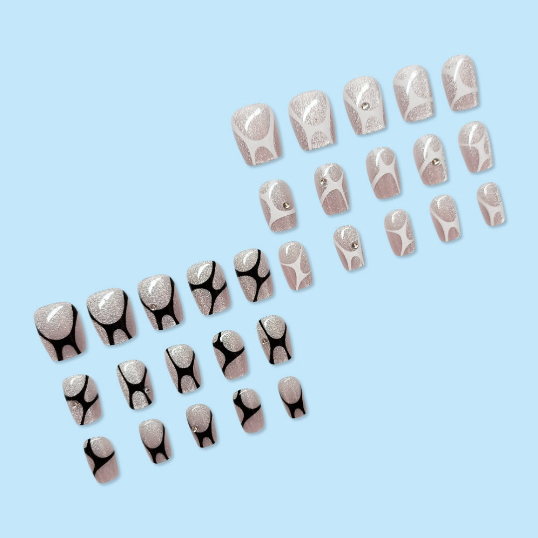 30 pièces de Na artificiel à base de pierres gemmes 3D graduées à l'aide de l'œil de chat rectangulaire court
