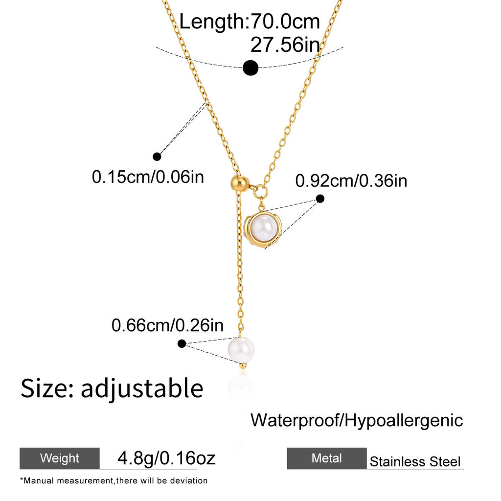 Collier long en acier titane à chaîne de traction réglable