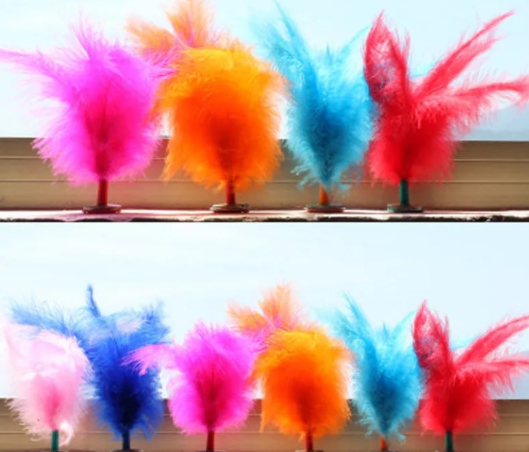 Torchon de plume de dinde mélange de couleur cheveux-1 pièce