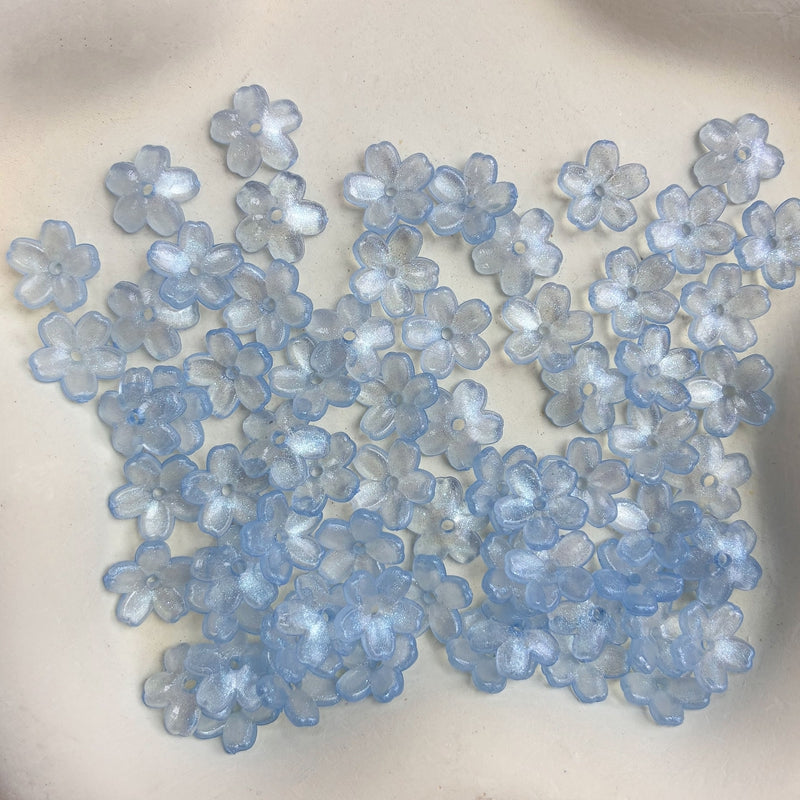 11mm Perles de fleur en acrylique 5-Petal Glitter