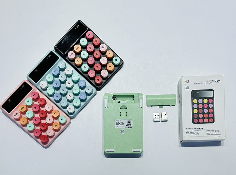 Mini-portable complexe Q3 sans fil numérique Macaron couleur clavier