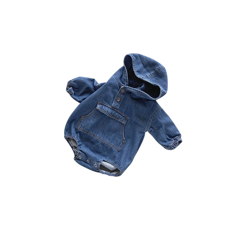 Bébé Garçons et filles Denim Romper Style coréen Baby Jumpsuit