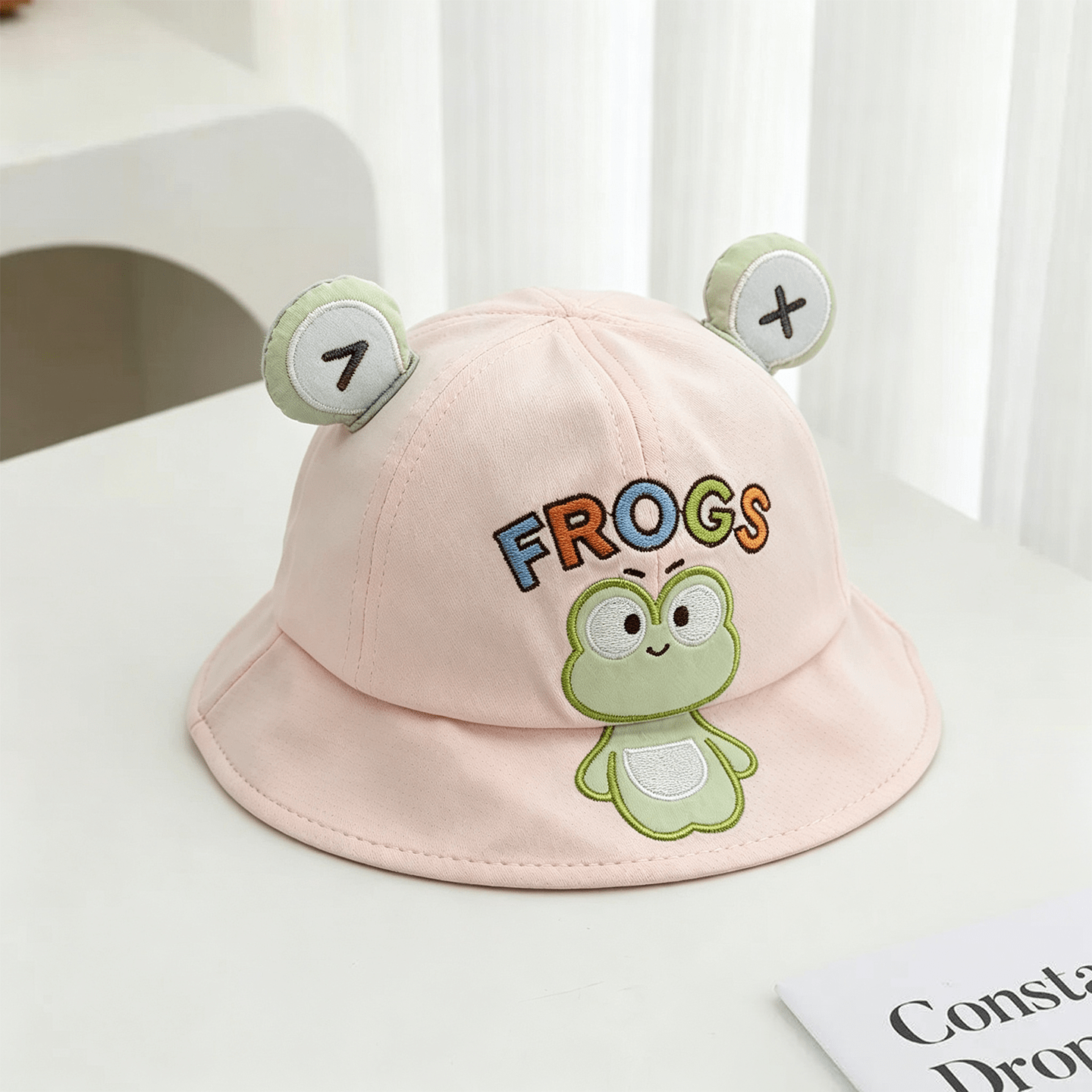 Été Bébé Style Trois dimensions grenouille oreille Broderie lot lettre pliable mignon et sof