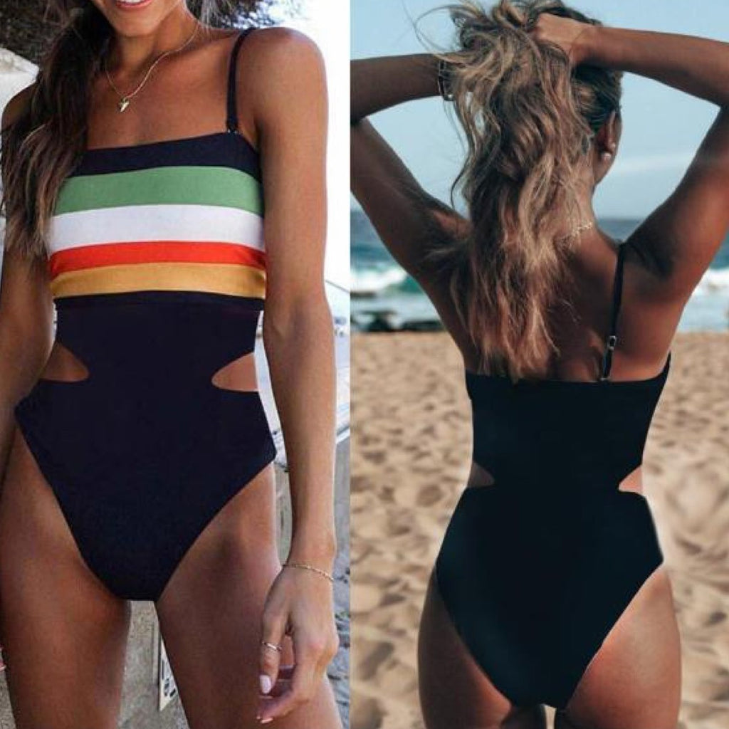 Lace-up éclaboussée Sexy Camisole Maillot de bain en une seule pièce pour femmes