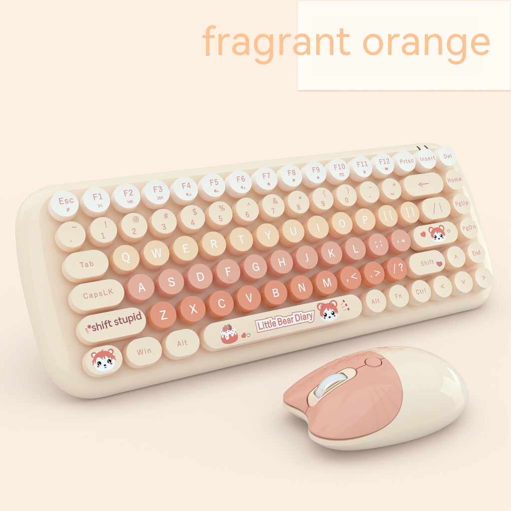 Clavier sans fil et jeu de souris Rose Mini Mignon