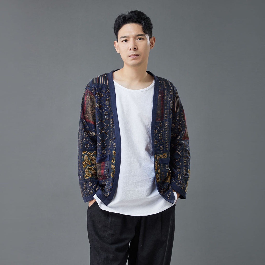 Veste de cardigan floral imprimé en coton