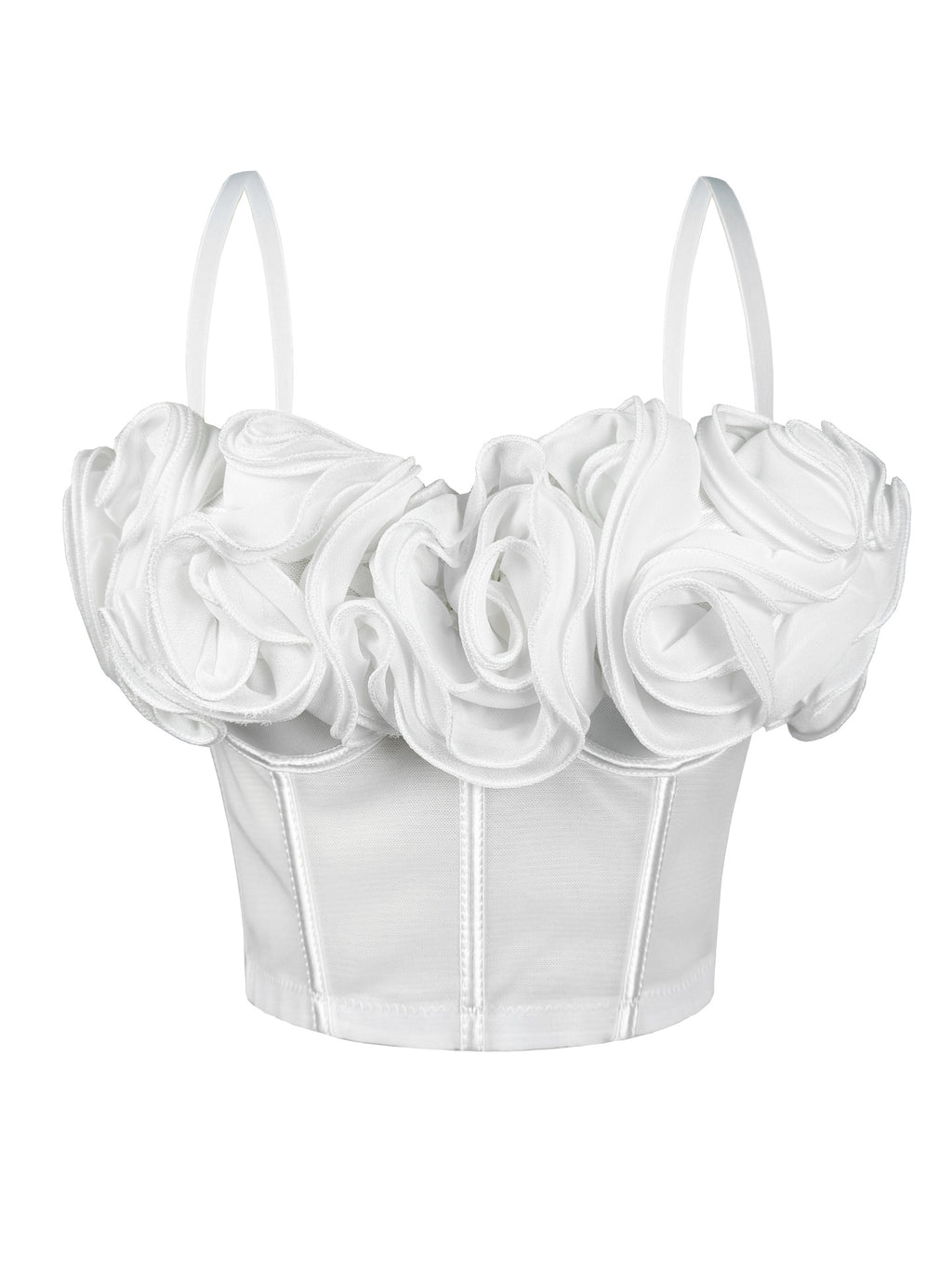 Trois-Dimensionnelle Flower Fishbone Bra Pure Desire Tube Top Mesh Breathable Inner Fishbone