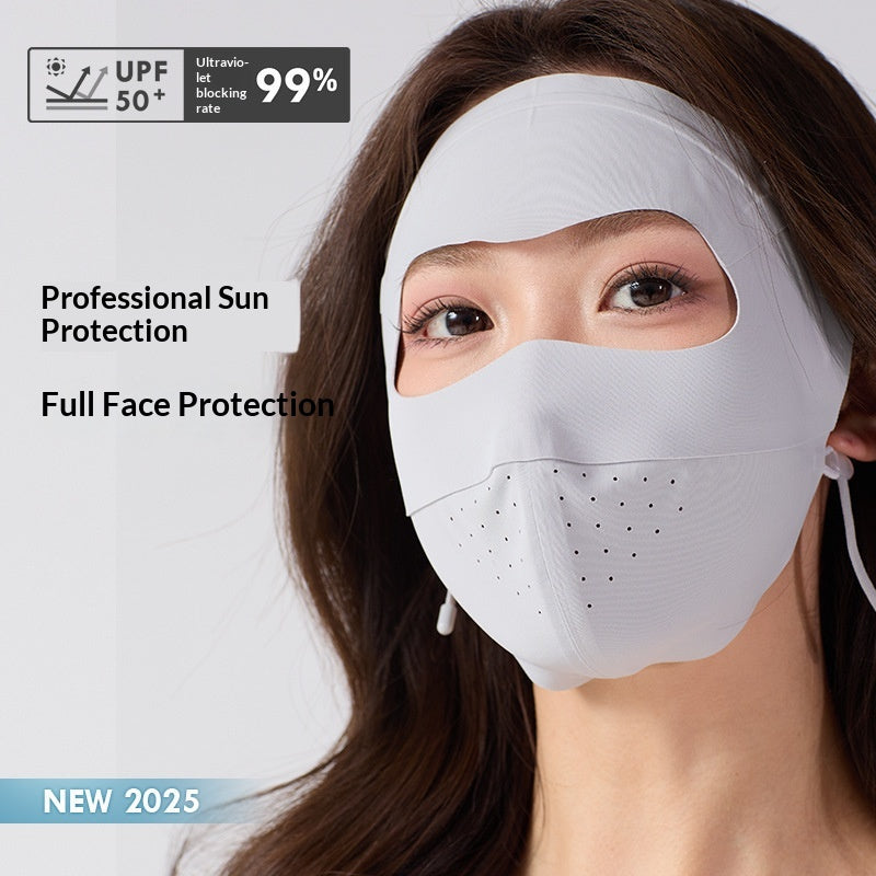 Masque de visage en soie de glace écran solaire