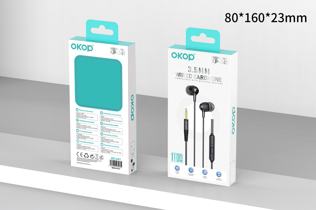 KP-241 Casques intra-auriculaires filaires les plus vendus avec Jack 3,5mm Caractéristiques haute qualité sonore Bonjour