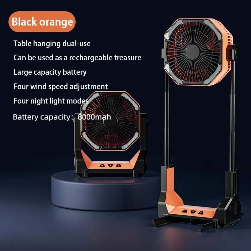 Eventail de camping portable avec lumière LED