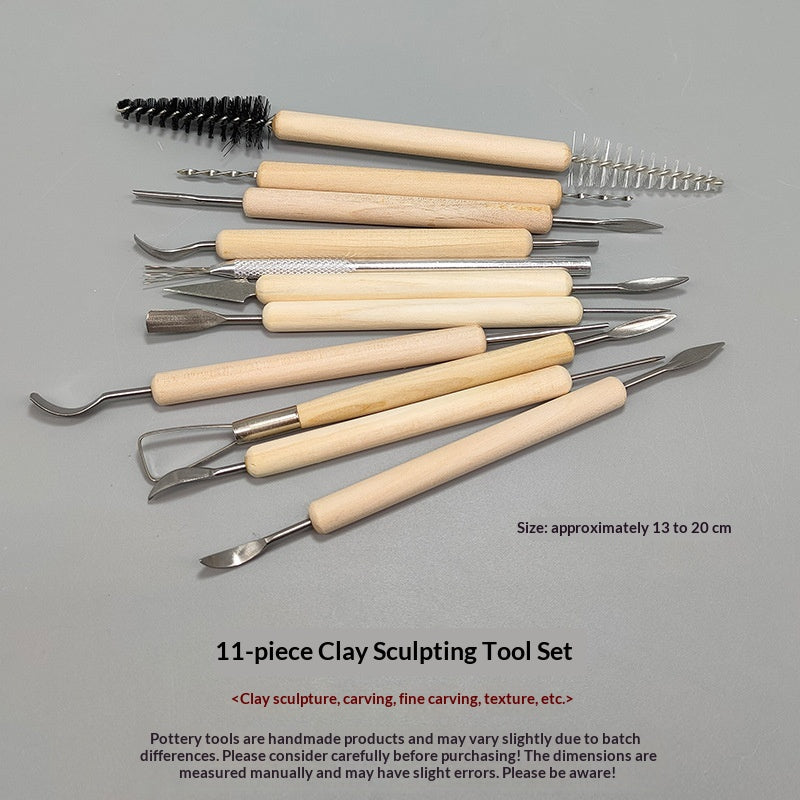 Ensemble d'outils de poterie et de sculptation en argile