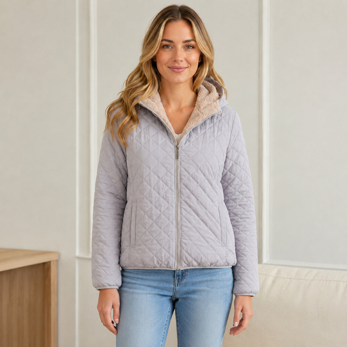 Manteau en coton à capuche courte pour femmes