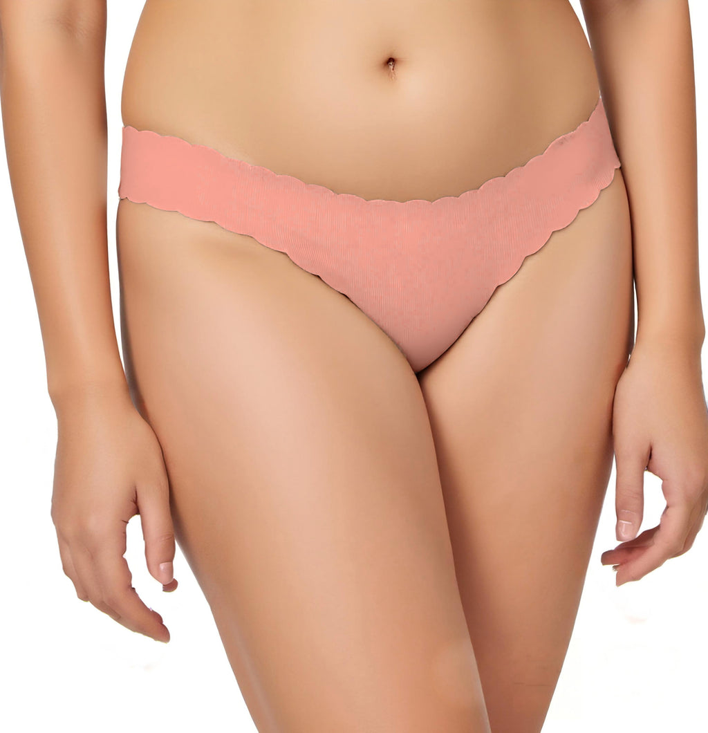 Thong à basse taille sans couture Wavy Lace