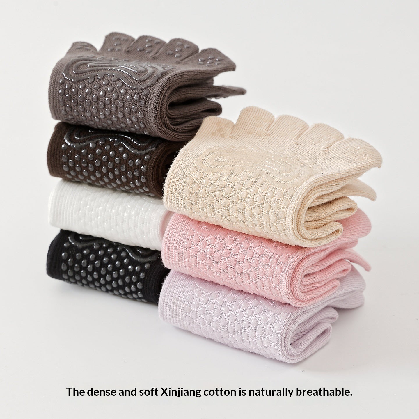 Chaussettes de yoga de printemps d'été à 5 Toe Mid-Calf
